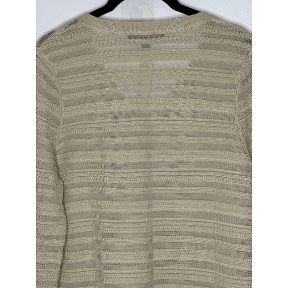 NWT Brooks Brothers Womens V Neck Metallic Sweater Medium Lightweight Semi Sheer - Picture 6 of 9